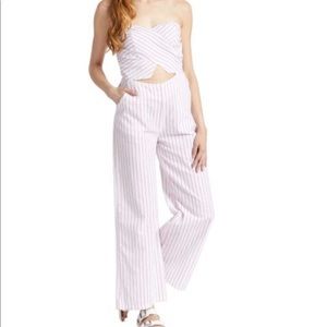 strapless BLUE & WHITE jumpsuit